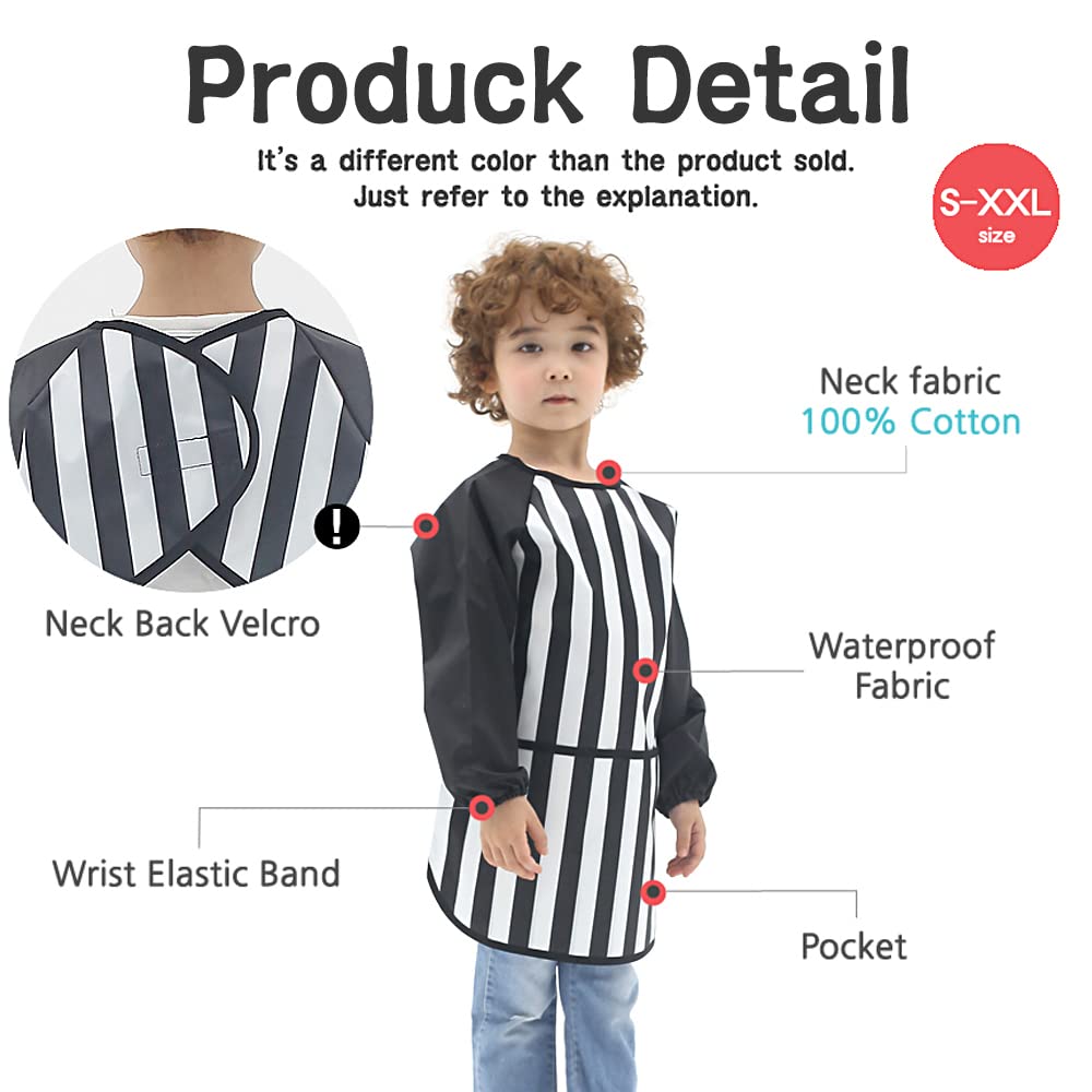 Plie Waterproof Kids Art Smocks 37 Colors (Age 1-10, S-Xxl Size), Pink Heart Dot (27-S)