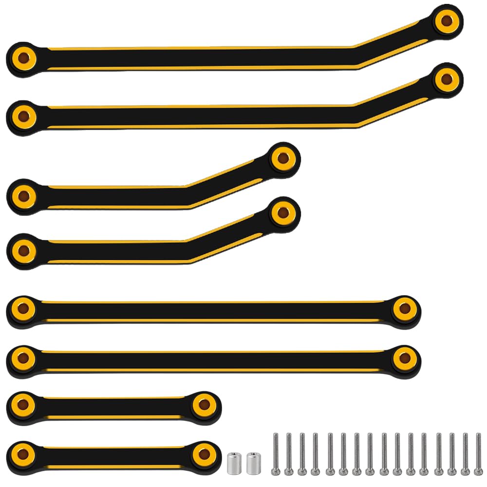 RZXYLRC Heavy Brass High Clearance Links Chassis Rod Set for 1/24 RC Crawler SCX24 AXI90081 Deadbolt AXI00004 B17 Upgrade Parts