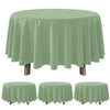 Yidako 3Pcs Sage Green Plastic Tablecloths Round Light Green Tablecloth Waterproof Disposable Round Sage Table Cover For Birthda