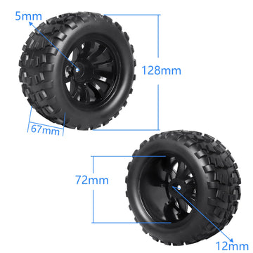 HobbyPark PreGlued Mounted 12mm Hex Hubs RC Truck Tires and Wheels 2.8 Tires with Foam Inserts for Traxxas Rustler Stampede Hoss