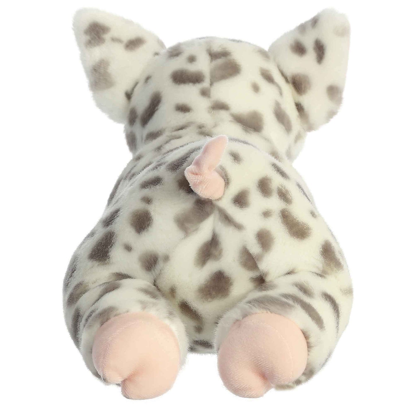 Aurora® Realistic Miyoni® Spotted Piglet Stuffed Animal - Lifelike Detail - Cherished Companionship - White 15 Inches
