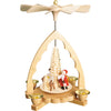 Glasser 16341 Richard Glaesser Pyramid-Santa, Deer And Snowman-7.5' H W X 5.25' D, Brown
