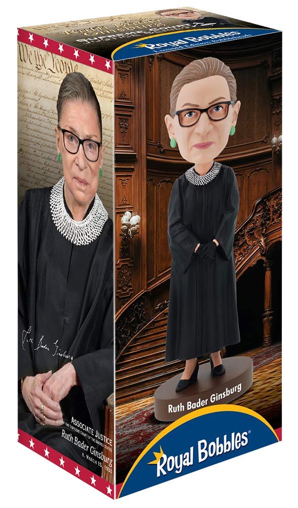 Royal Bobbles Ruth Bader Ginsburg Bobblehead - Premium Polyresin, Lifelike Detail, Unique Serial Number, Multicolor, Model 68267