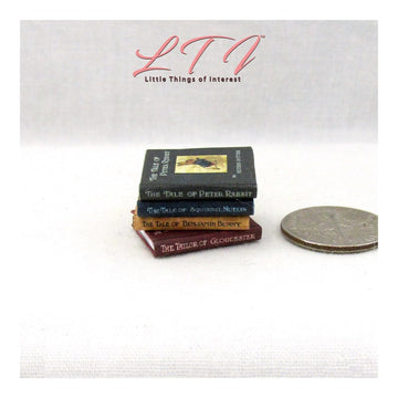 4 Pcs Mini Books Dollhouse Accessories Children Story Miniature 1:12 Scale Illustrated Readable Books Beatrix Potter Set Of 4 Bo