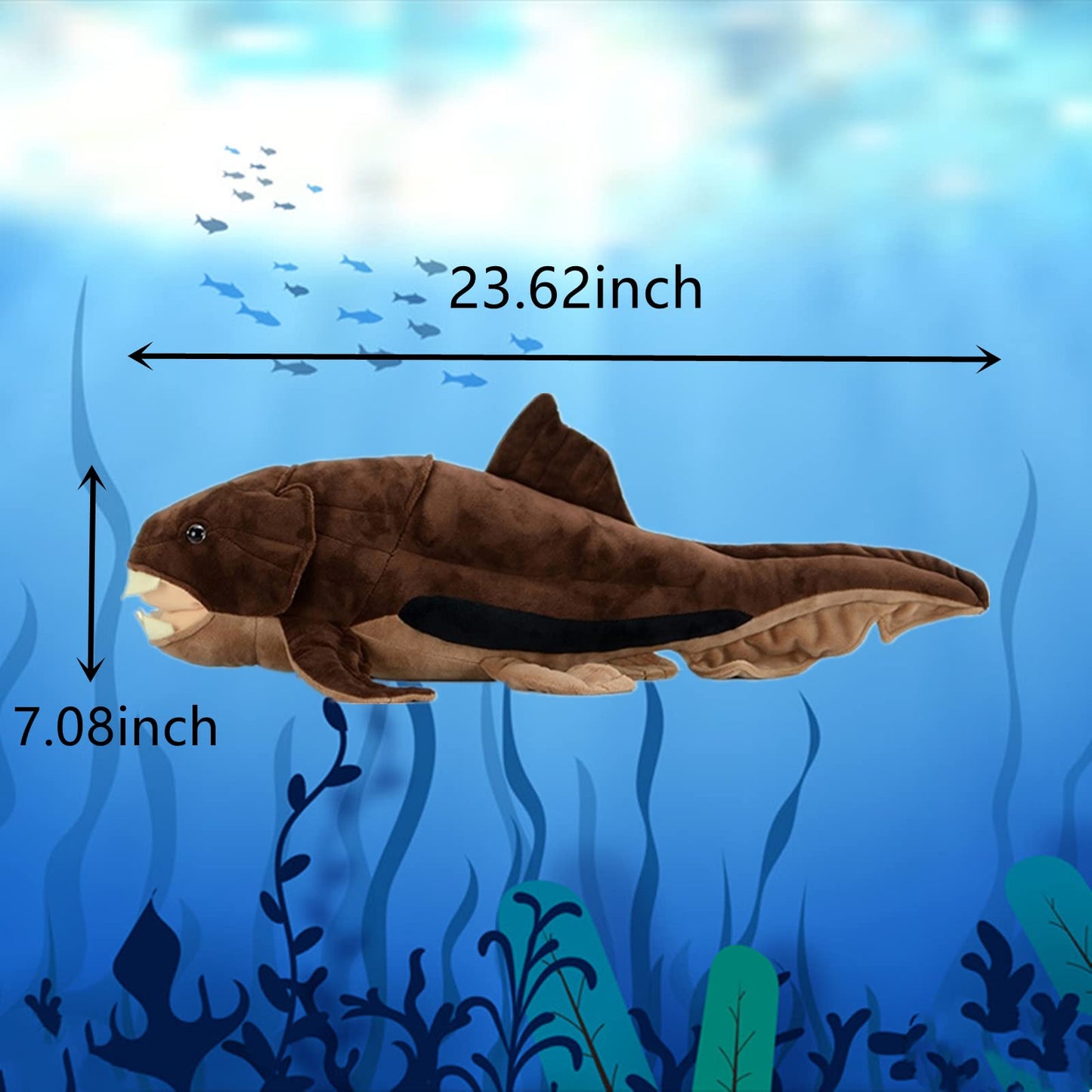 Tiny Heart Simulation Stingray Soft Stuffed Plush Toy 19' Long, Stuffed Animal Plush Toy Cute Realistic Stingray Plush Toy Children'S