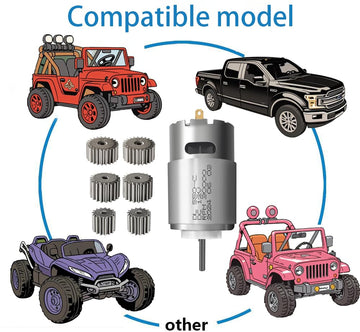 2Pcs 12 Volt Rs550 30000Rpm High-Speed 7R Motor (15T/19T/23T) For Kids Ride On Toys Car Power Wheels Motor Gearbox Upgrade Repla