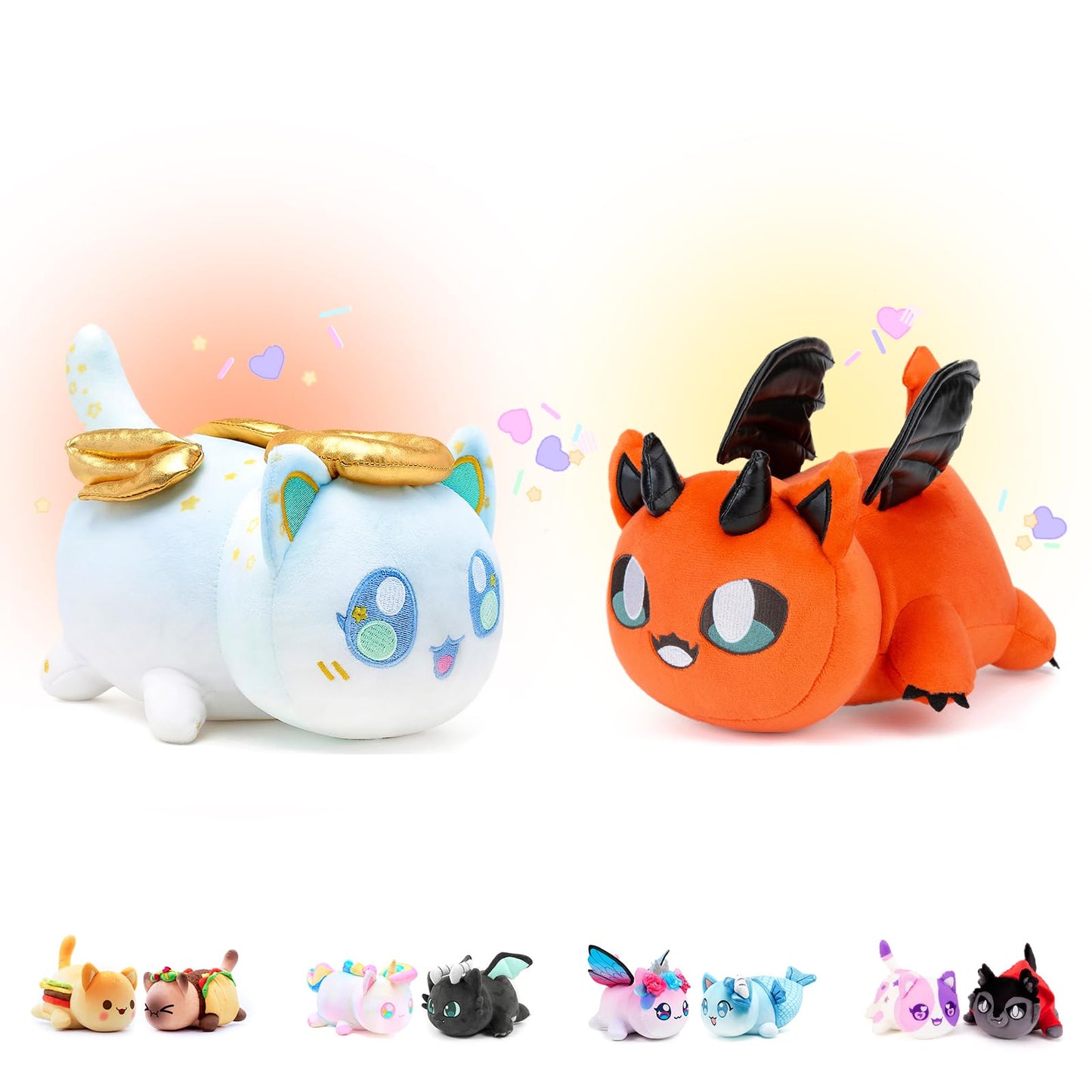 69-Pcs?Goddess Cat Plush + 60-Sticker + 8-Pcs Shoe Charms - Goddess Cat Collection - 100% Embroidered Plushie - Cat Stuffed Anim