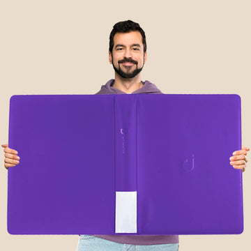 D DACCKIT Toploader Binder Holds 640 Toploaders - 16-Pocket Top Loader Binder for 3 x 4 Rigid Card Holders for Trading Cards or Sports Cards(Model A Classic Purple)