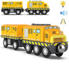 Hyperliving Wooden Train Track Accessories Battery Operated Locomotive Train, Motorized Train For Toddlers With Magnetic Connection