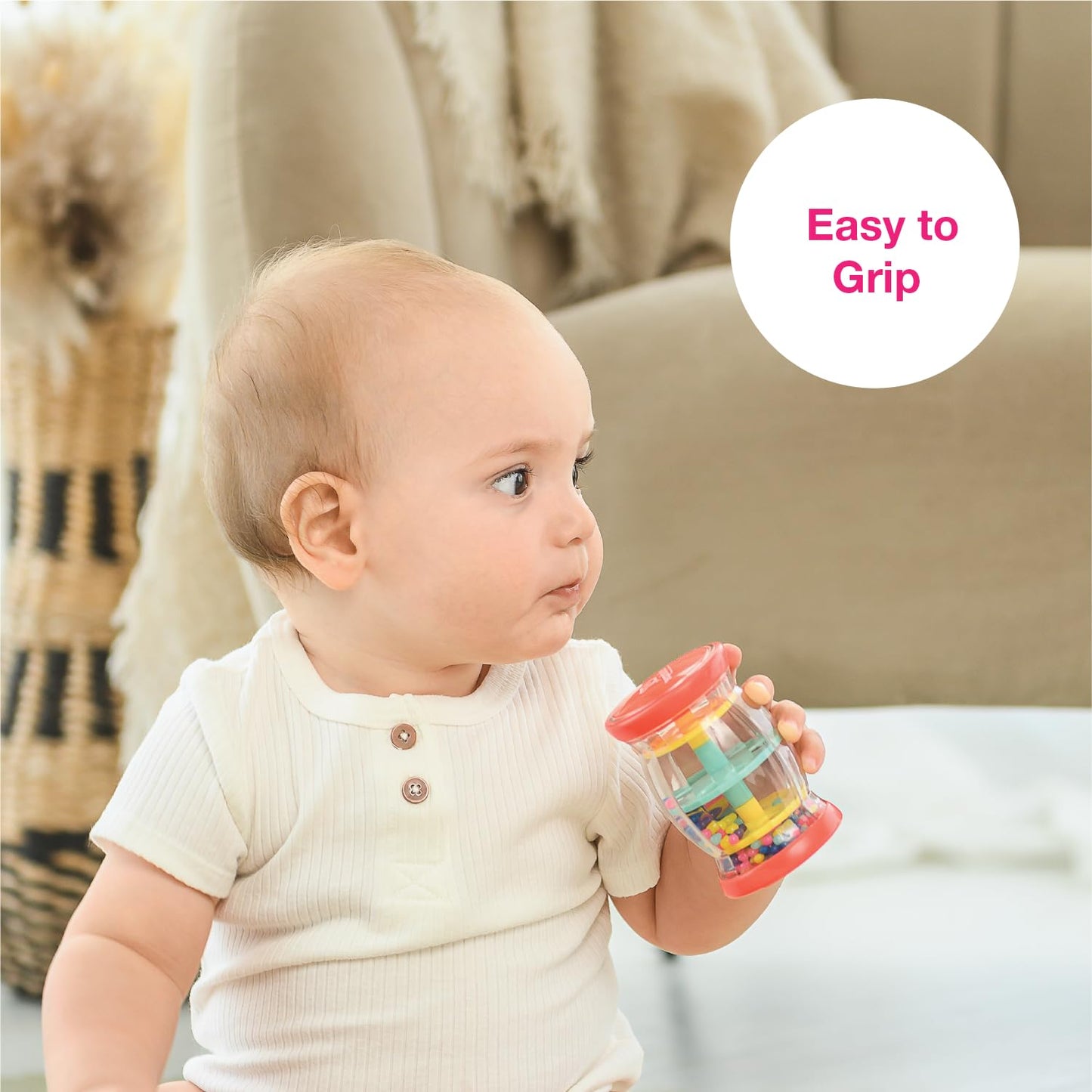 Edushape Festival Music Gift Set - Baby Musical Instruments Include Mini Rain Stick, Crackle & Roll, Bell, Tambourine, Maracas - Interactive Baby Musical Toys For Kids And Toddlers 18 Months And Up