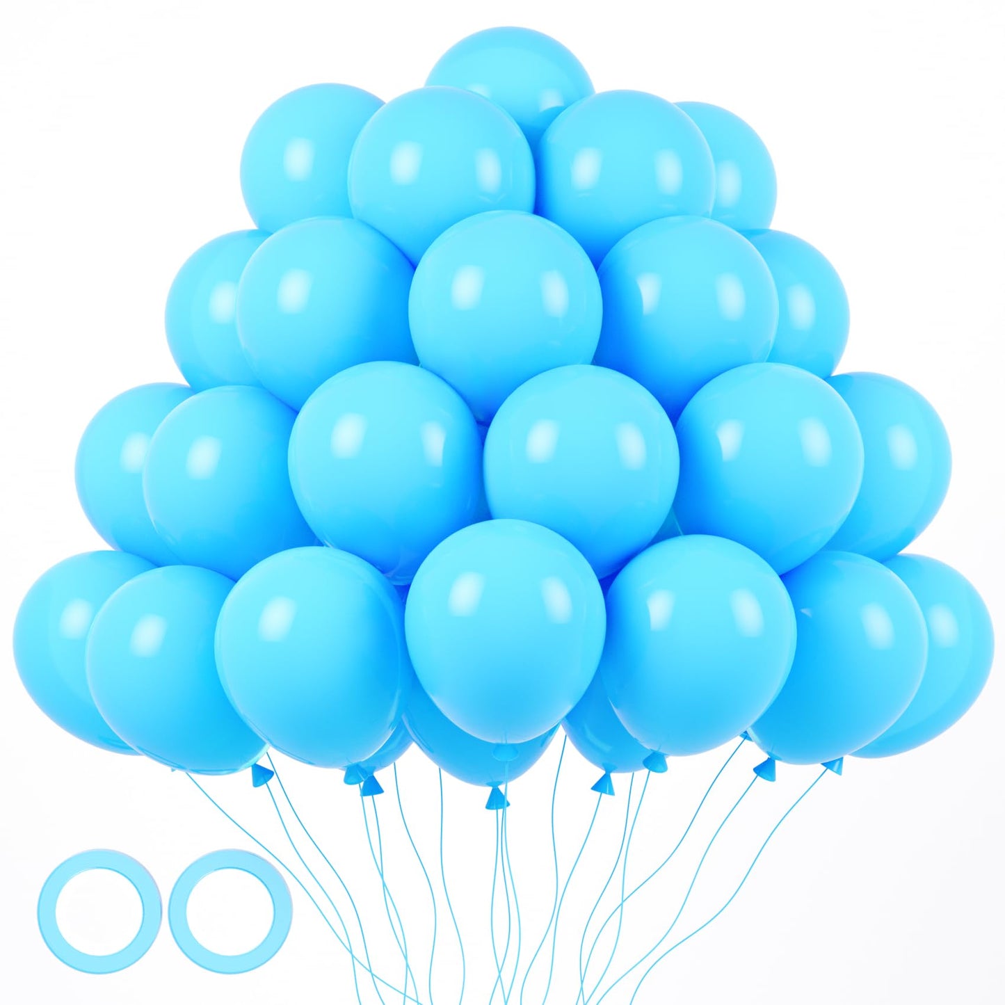 Voircoloria 105Pcs Blue Balloons 12Inch Party Latex Balloons For Boys Girls Birthday Baby Shower Gender Reveal Wedding Sunflower