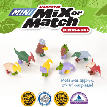 POPULAR PLAYTHINGS Mini Magnetic Mix or Match Dinosaurs Deluxe Set of 8 Dinosaurs
