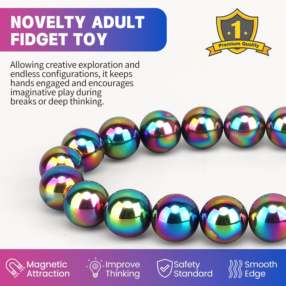 Amarlozn Fidget Magnet Toy, Large Ferrite Hand Roller, Multicolored Magnetic Office Desk Decoration, Model FS0861, 21 PCS Set