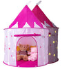 Princess Castle Play Tent With Glow In The Dark Stars, Foldable Pink Pop Up Kids Tent Playhouse Toys, For Indoor Outdoor Toddler