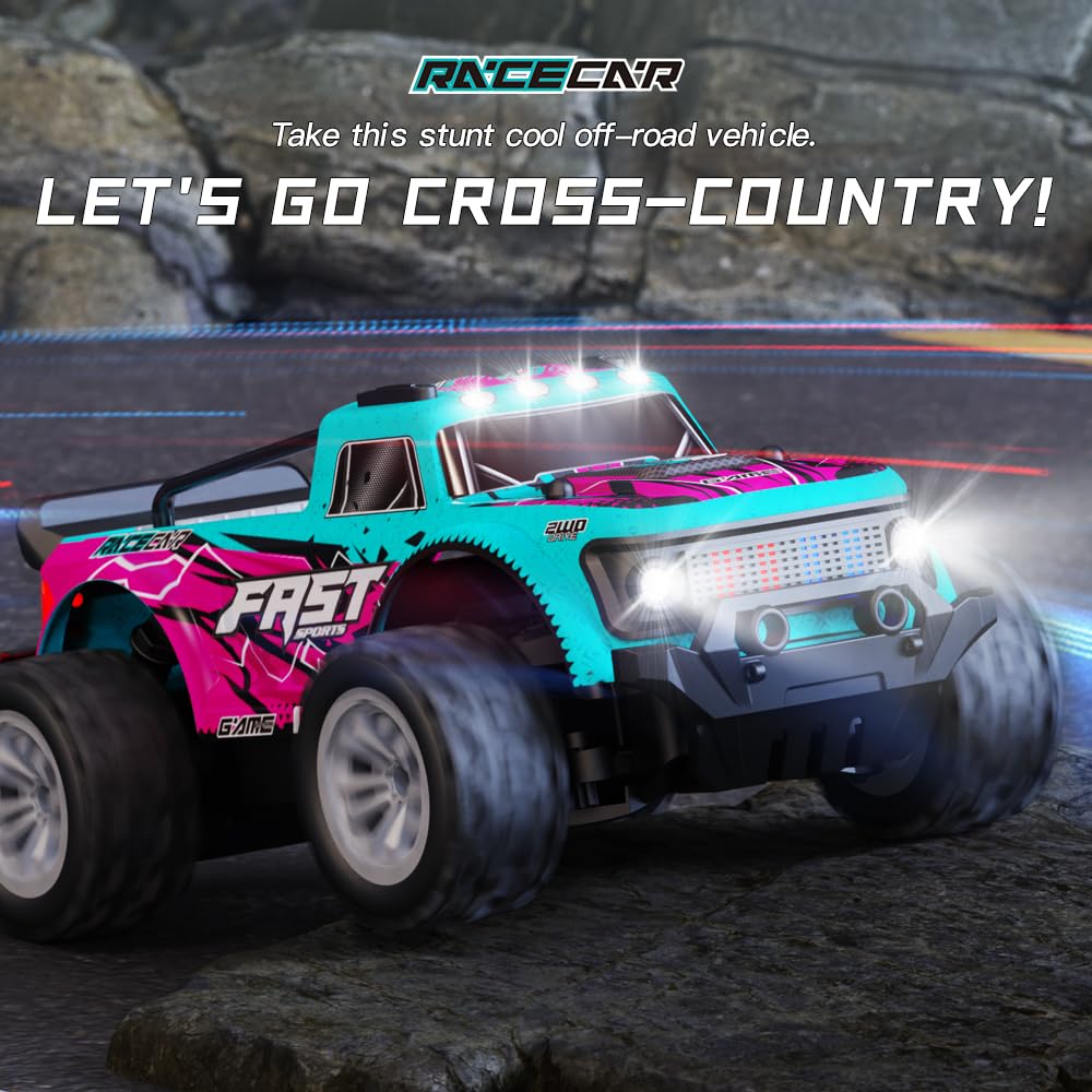 QI Xin Remote Control RC Trucks, 1/20 RC Cars,2.4GHZ Remote Control,2WD 20Km/h with LedLight,Remote Control Monster Truck Racing