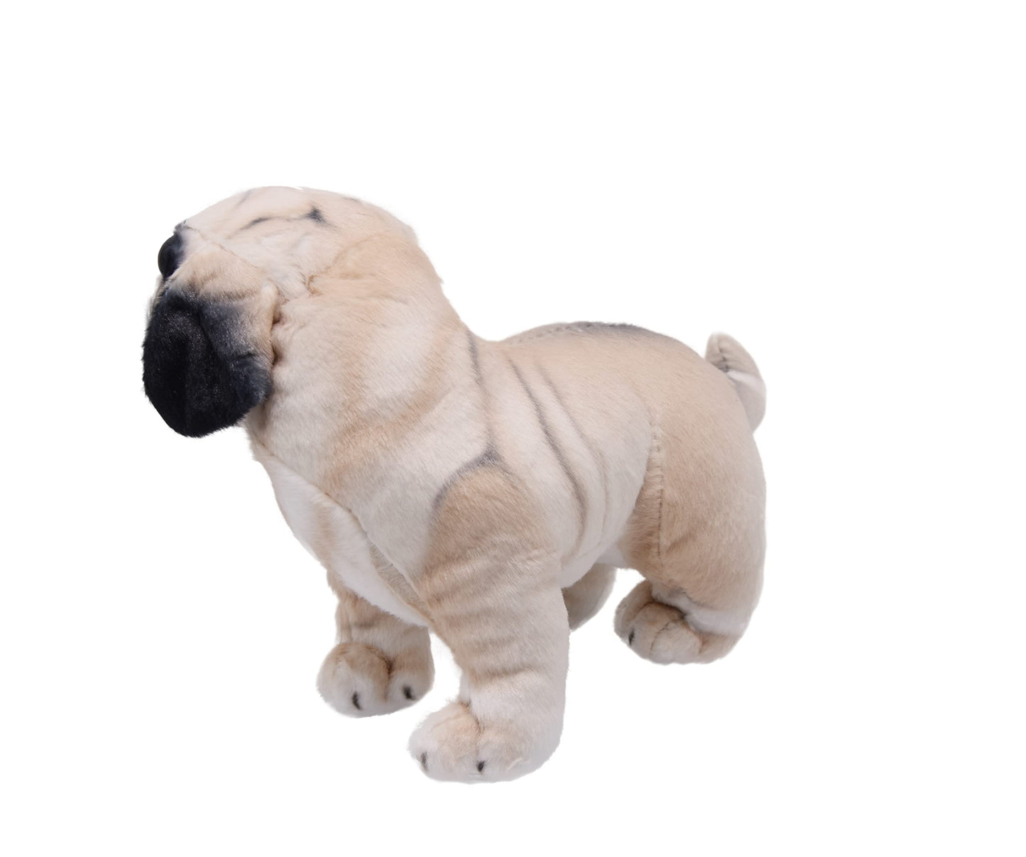 Yonlit Lifelike Pug Dog Stuffed Animal Animated Plush Puppy Toy Doll Super Realistic Dogs Act Like Real Excellent Gifts For Kids Birthday Party Dog Collection 9 Inches (Pug)