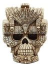 Ebros Aztec Empire Emperor Montezuma Skull Statue Tenochtitlan King Moctezuma I Halloween Skeleton Cranium Head Figurine