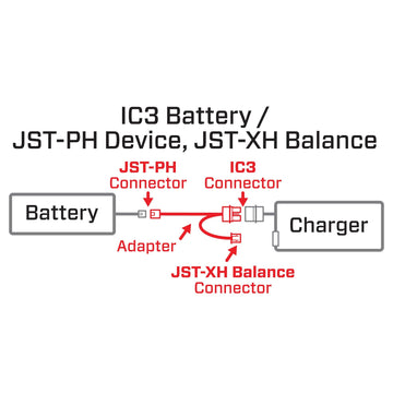 Spektrum Adapter: IC3 Battery/JST-PH Device, JST-XH Balance, SPMXCA326 Medium