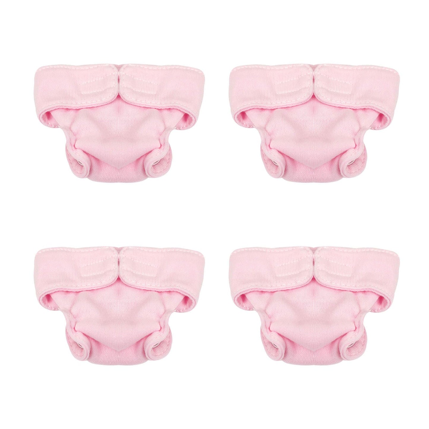 4 Pieces Baby Doll Diapers Doll For 5-7 Inch Dolls New Born Baby Reusable Doll Diapers Doll Accessories(Pink)