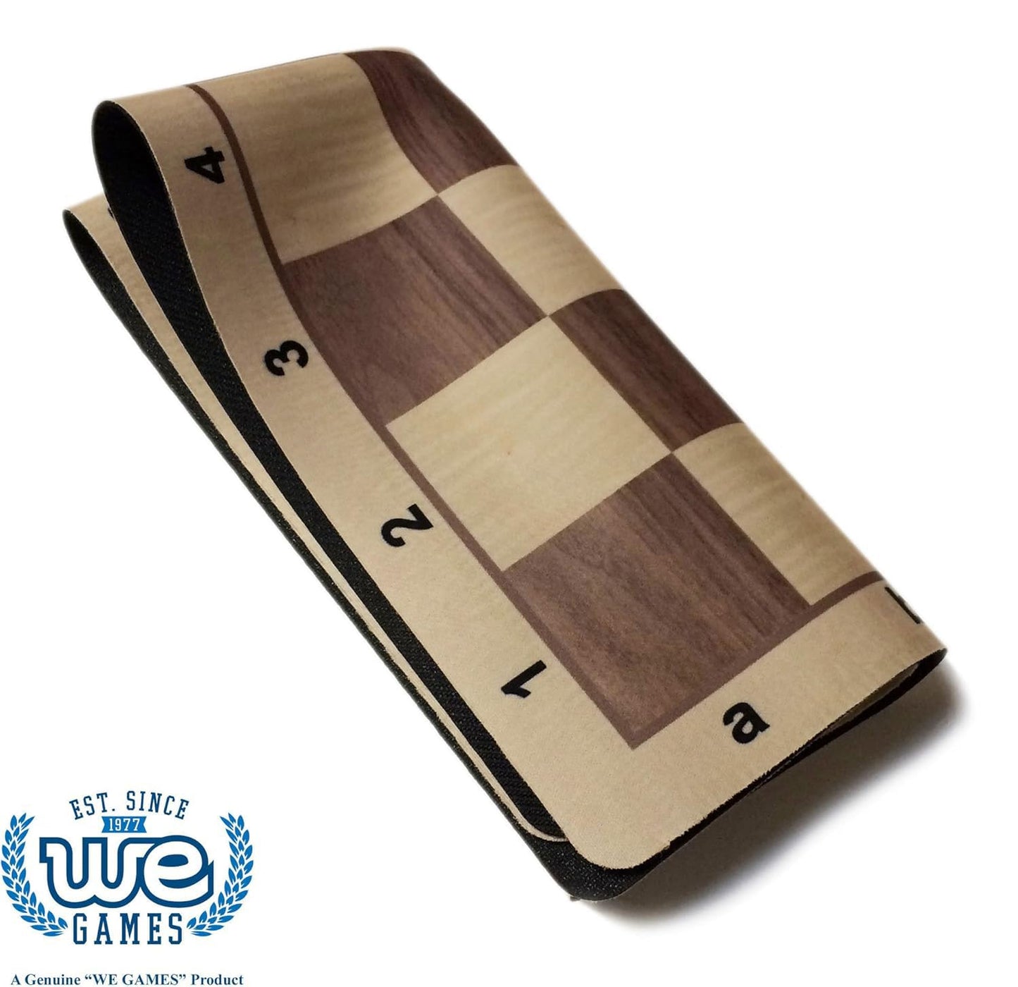 WE Games Mousepad Chess Board 20 in. with Walnut Wood Grain Design - enhanced Tournament Chess Mat Perfect Travel Chess Board for mature-themeds