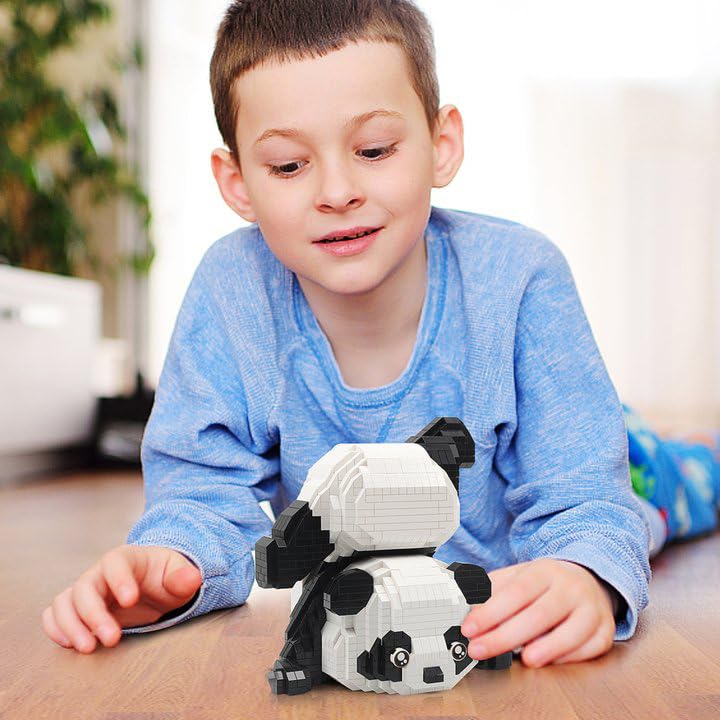 Finger Rock Panda Mini Building Set - 1325 Pcs Micro Bricks Kit, White & Black, Small, Fun Party Favors for Kids & Adults 12+