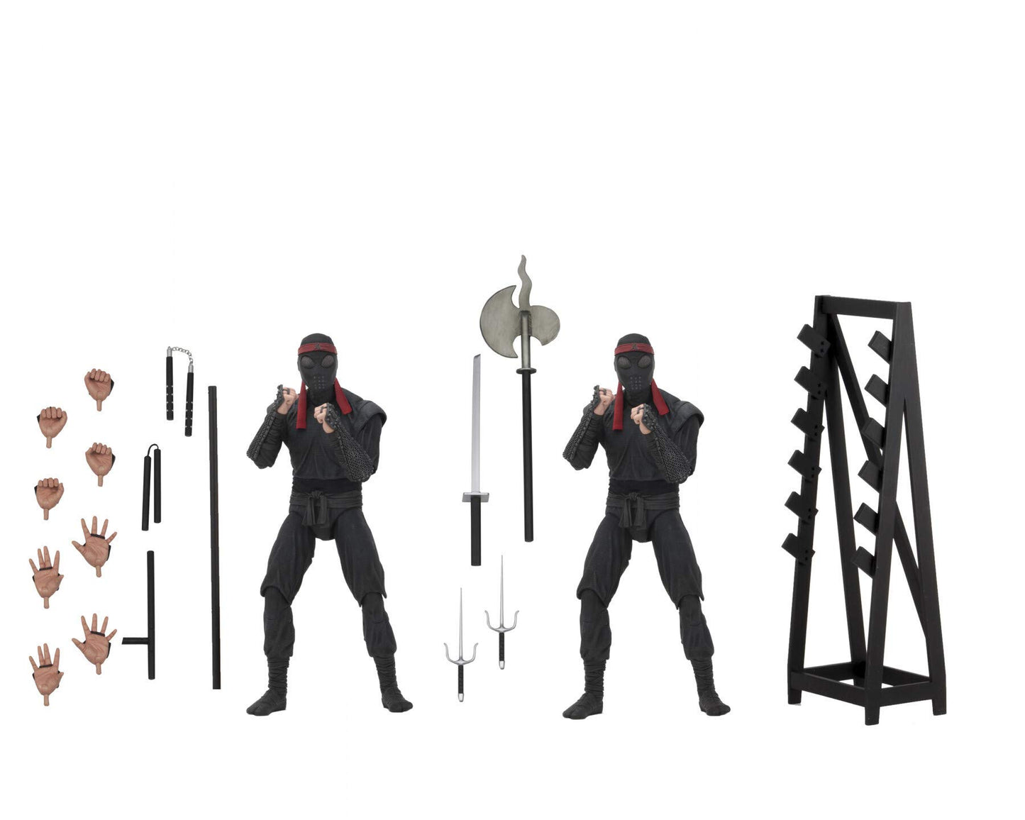 Neca 7' Tmnt 1990 Movie Foot Soldier W/Weapons Rack 2 Pack Figure