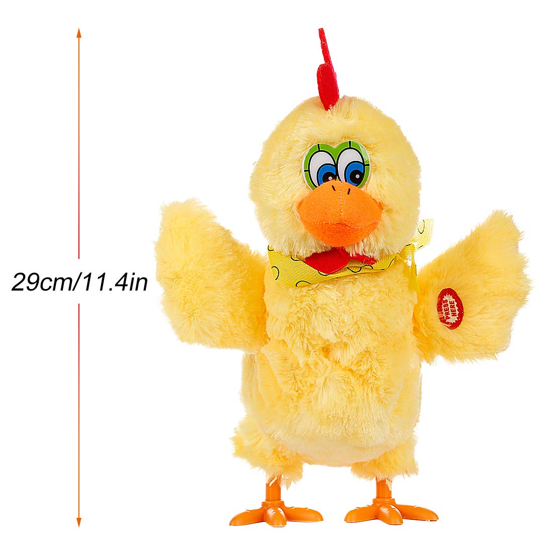 Aosuyou Easter Chicken Animal Toy Doll Laying Egg Electric Crazy Plush Chicken With Sound Music