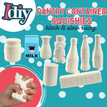 DIY Party Craft Kit Jumbo Food Container Squishies (9 Unique Cute Pantry Shapes)-White Kawaii Scented Slow Rising Squishy Toys,
