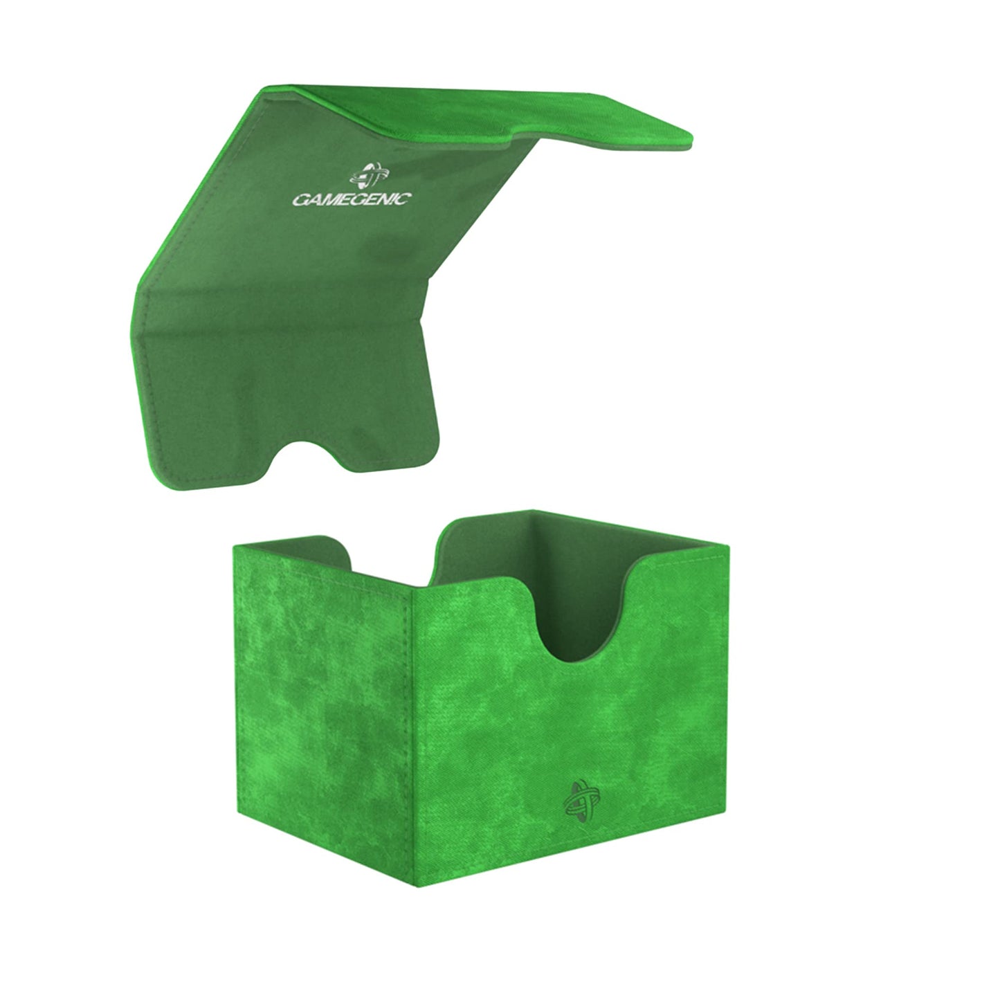 Sidekick 100+ Xl Convertible Deck Box | Sideloading Card Storage With Removable Cover Clips Holds 100 Double-Sleeved Cards In Extra Thick Inner Sleeves Green Color Made By Gamegenic (Ggs20094Ml)