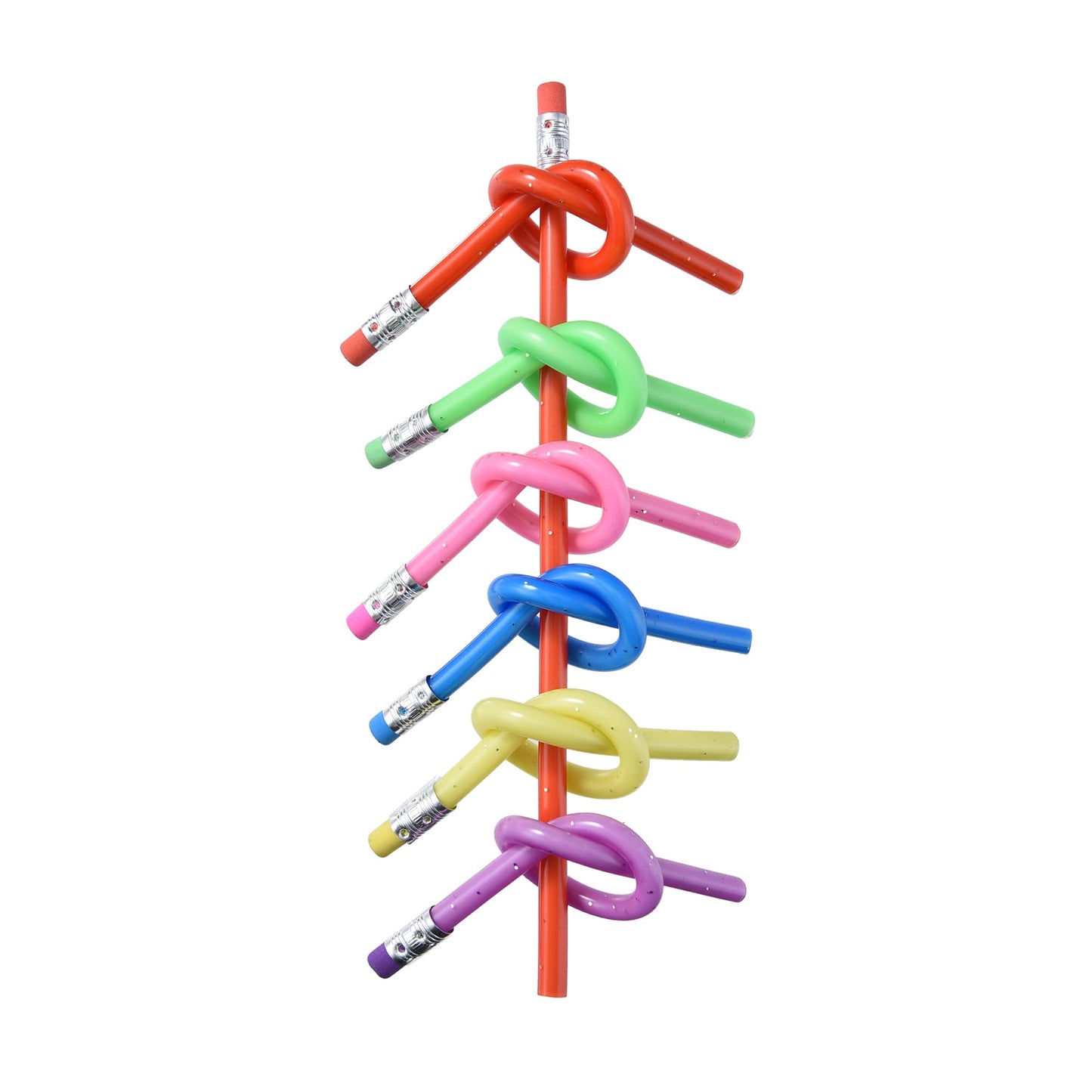 Qdxativp 48Pcs Bendy Fun Pencils For Kids,Magic Bendable Flexible Colorful Pink Gold Soft Rubber Pencils With Erasers For Classr