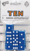 Blue with White pips 16mm (5/8in) D6 Dice (10) Koplow Games