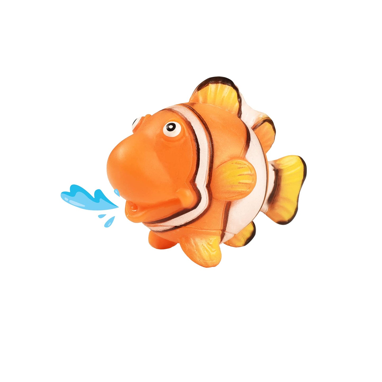 Bohs Rubber Squirting Fish - Cute Floating Cartoon Soft - Baby Bath Play Water Marine Animals Toys - 6 Count
