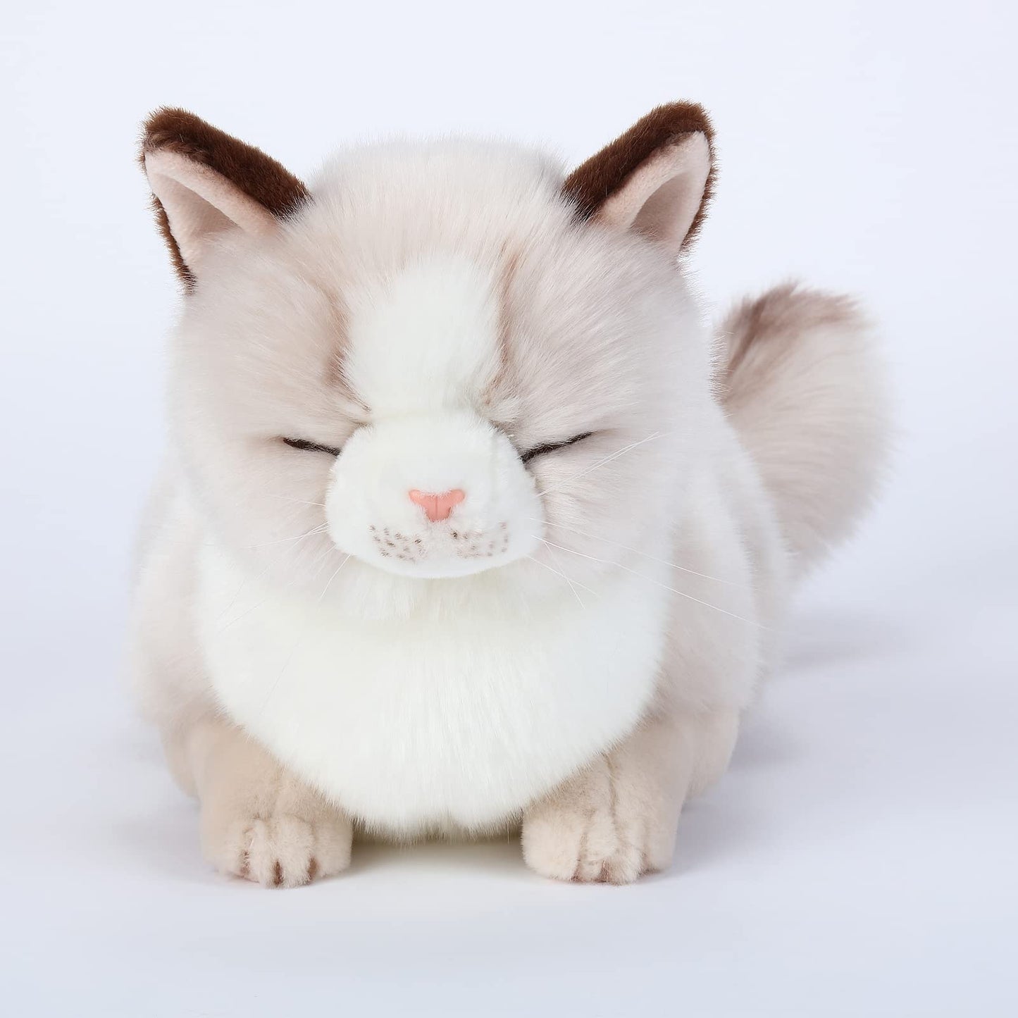 Adorable Stuffed Animals Cat -Handmade Plush Soft Cat -Present Gift For Boys/Girls (Sleeping Ragdoll Cat)
