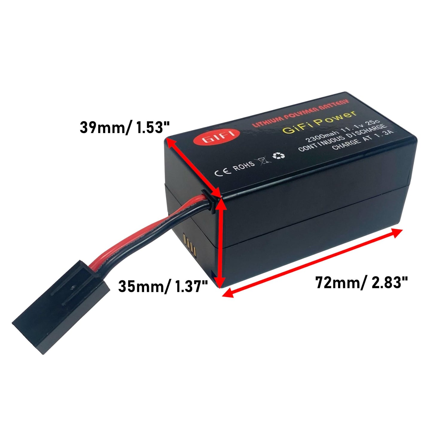 2-Pack 2300mAh HIGH Capacity LiPo Battery for Parrot AR.Drone 2.0 & Power Edition (2 Batteries)