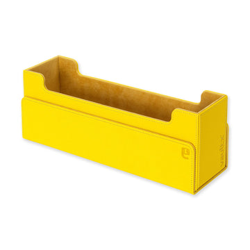 Vault X Exo-Tec Card Box 450+ Storage With Detachable Magnetic Lid, Dividers & Foam Fillers To Organize Deck Boxes, Toploaders, Tcg/Ccg & Sports Cards (Yellow)
