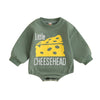 Fybitbo My First Christmas Baby Girl Boy Outfit Sweatshirt Romper Sweater Onesie Long Sleeve Bodysuit Fall Clothes (18-24 Months,Little Cheese Head)