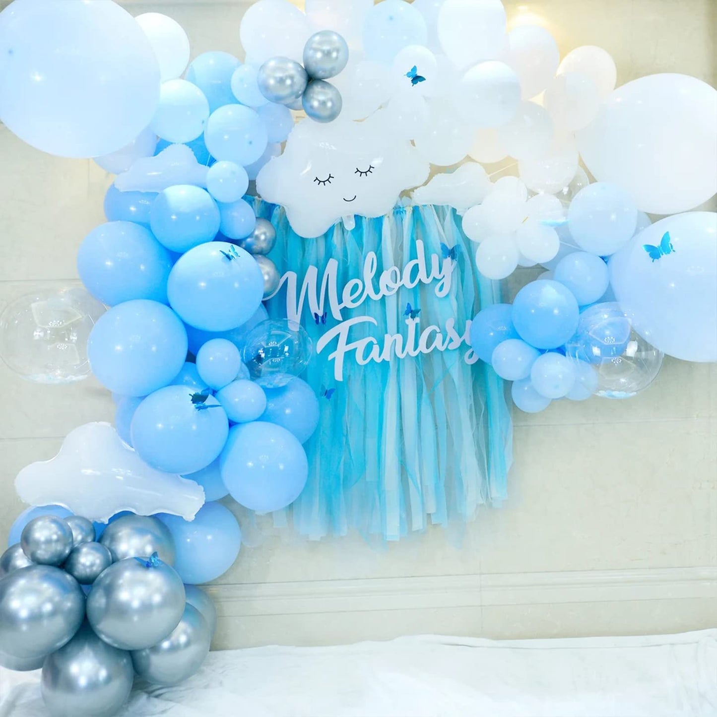 Moukiween Light Blue Balloons 12 Inch - 70 Pcs Light Blue Latex Balloons For Wedding Graduation Baby Shower Birthday Blue Theme Party Decorations