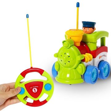 Liberty Imports My First Cartoon Rc Remote Control Cars For Toddlers Ages 1-3, Radio Control Toy For Baby, Kids 18 Months+ (Trai
