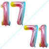 Goer Number 17 Balloons For 17Th Birthday Sweet 17 Party Decorations,42 Inch Jumbo Foil Helium 71 Balloons For 71St Birthday Party Decoration (Rainbow)