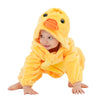 Lonulain Unisex Baby Animal Costume Pajamas, Infant Flannel Hooded Halloween Romper Cosplay Costume/Homewear/Sleepwear (Duck,12-