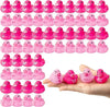 Haooryx 60Pcs Macaron Color Miniature Rubber Duckies Mini Pastel Float Ducky Pool Toy Novelty Squeeze Smile Ducks For Kids Birth