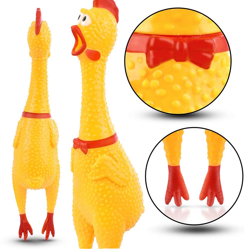 Poplay Rubber Chicken/Squeeze Chicken, Prank Novelty Toy Keep Your Chicken Quiet Family Games