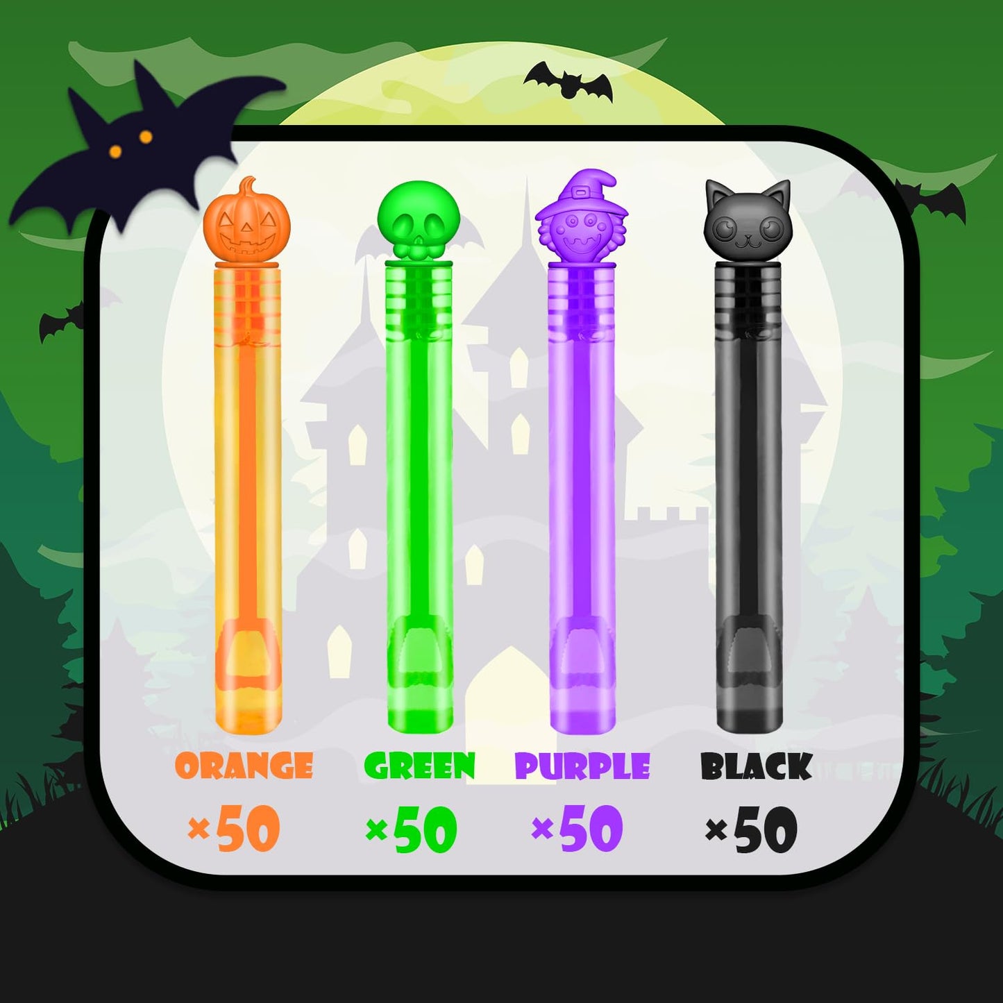 Halloween Party Favors Bulk For Kids 200 Pcs, Mini Bubble Wands Bulk Toys Gifts For Toddlers, Halloween Treats Basket Goodie Bag