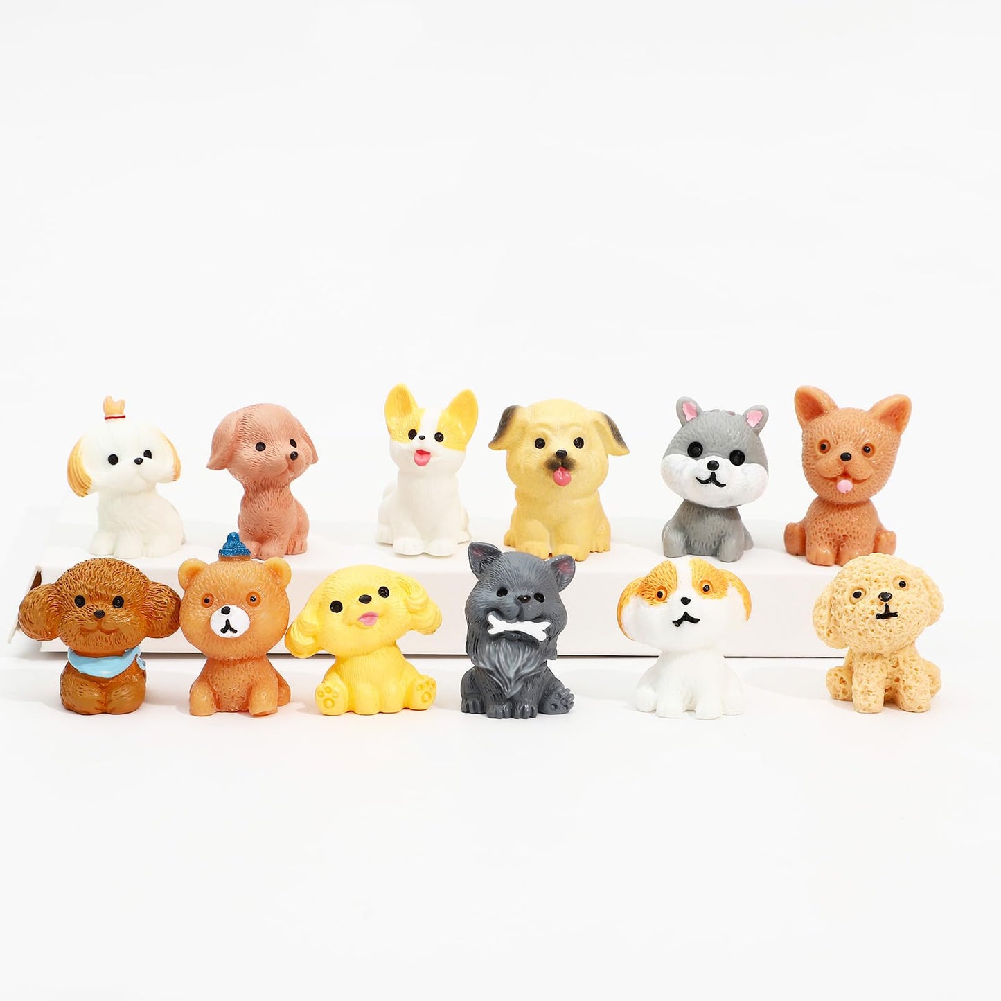 Onest 24 Pieces Mini Dog Figurines Playset Hand Painted Tiny Dogs Realistic Detailed Plastic Puppy Figures Toys Small Dog Figurines For Kids Adults