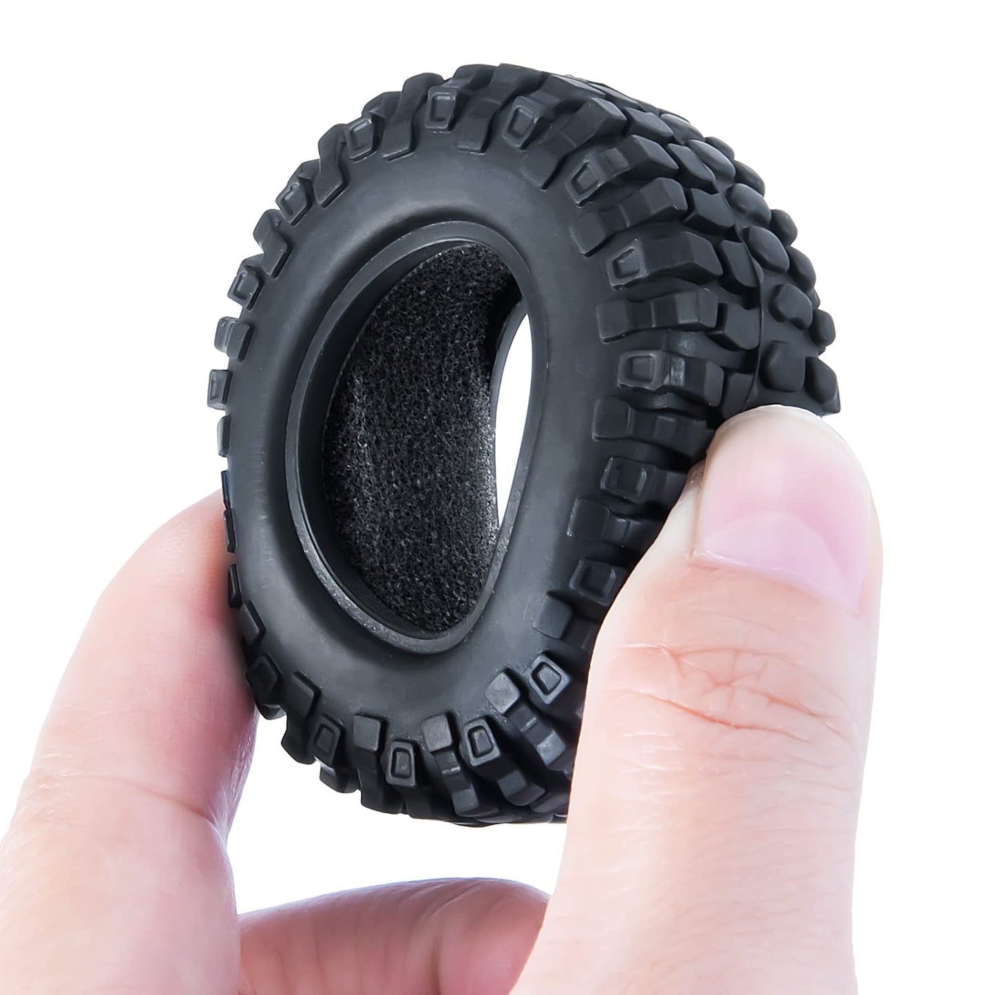 MOHERO 1.0 Crawler Tires Soft Rubber Wheel Tires 4PCS for 1/24 Axial SCX24 90081 AXI00001 AXI00002 AXI00005 AXI00006 RC Crawler