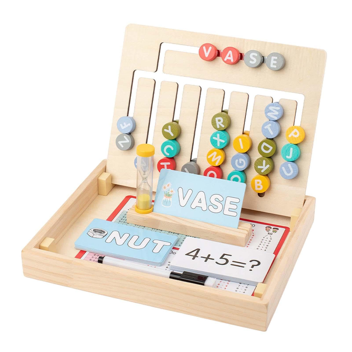 ILSMYSUTRA Wooden Maze Matching Letter Spelling Game Gifts Boys Girls Kids Slide Puzzle