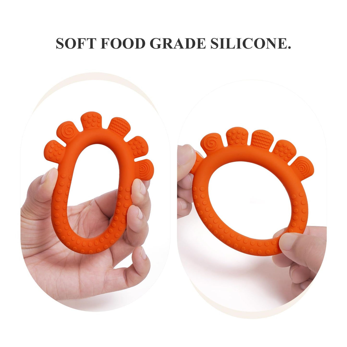 Baby Silicone Teething Ring Toys For 0-6,6-12 Months Boys And Girls,Chew Teether Stuff For Infant,Newborn Must Have Essentials,B