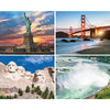 Bits and Pieces - 4-in-1 Multi-Pack Jigsaw Puzzles for Adults - US Landmarks Jigsaw Puzzle Set Bundle, Completed Puzzle Size: 10