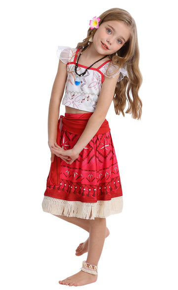 WonderBabe Princess Adventure Dress Up Clothes for Little Girls Princess Two-Piece Dress Skirt Set Witch Accessories Princess Ad