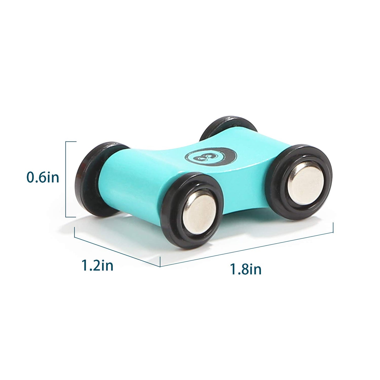 TOP BRIGHT Car Ramp Toy - 12 Small Cars, Wooden, Colorful (Orange, Yellow, Green, Blue), Small, Model ST001